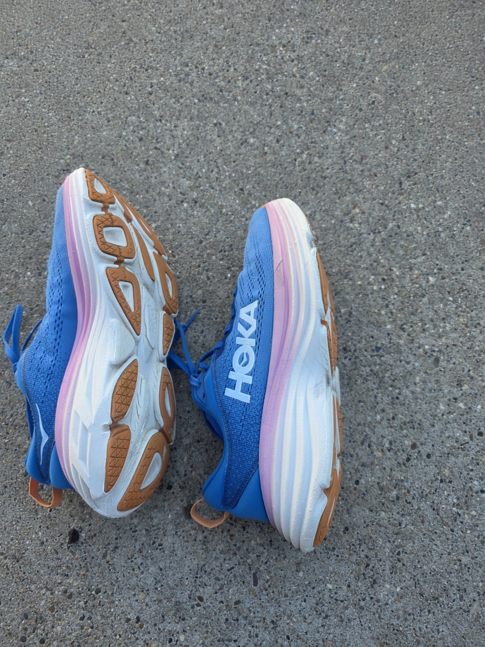 HOKA Clifton Blue & Pink Running Shoes Women 8.5D - Picture 11 of 12